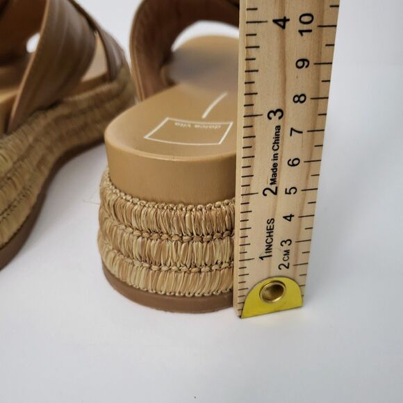 DOLCE VITA Weslee Sandals Womens 9.5 Tan Brown Flat Chunky Platform Espadrille - Picture 5 of 9